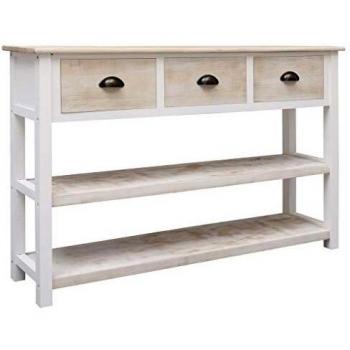 Buffet Design Naturel et Blanc 115 cm