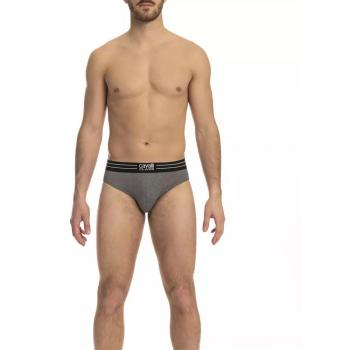 Cavalli Class Male Gray Cotton Underwear Tri-pack with Logo