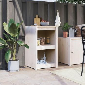 Mobile da Cucina da Esterno Bianco 55x55x92 cm Legno Massello di Pino cod mxl 83682
