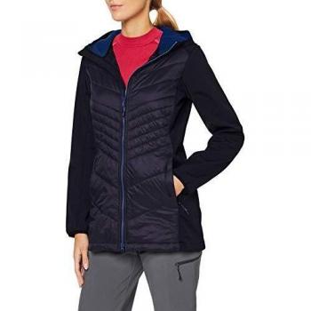 CMP Damen Daunenjacke Kapuzenmodell – Schwarz/Blue, XS