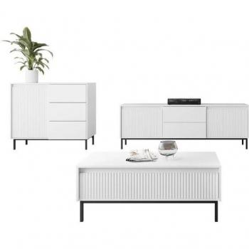Mobili Soggiorno Delruva 106 (Bianco) – Set Completo