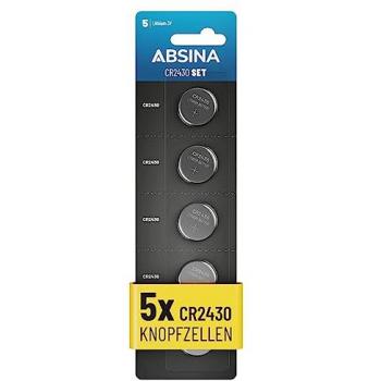 ABSINA 5‑teiliger CR2430 Knopfbatterie-Set