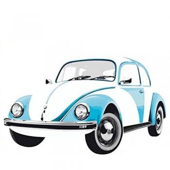 Adhésif mural grand format design Coccinelle bleue