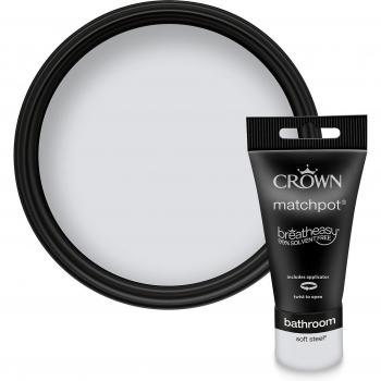 Crown Soft Steel Mid Sheen Bathroom Paint Sample