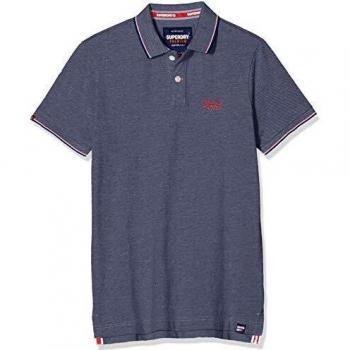 Superdry Pique Polo, Azul (Royal Twist Tiu), Talla L para Hombre