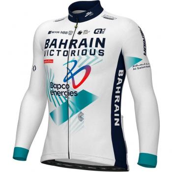 Camisola Bahrain-Victorious 2024 Branca Manga Longa