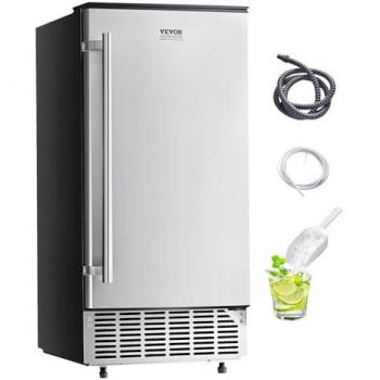 VEVOR Machine à Glaçons Acier Inoxydable avec Porte Réversible