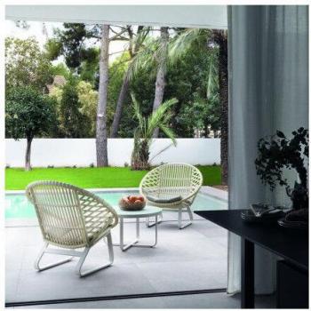 Table basse ronde en aluminium pour extérieur