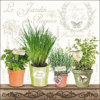 Serviettes en papier vertes Jardin de Provence 33 cm