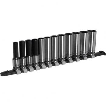 Socket Set, Deep, 12 Pc, 3/8” Square Drive, Metric, Sealey, Black Series (AK7993)