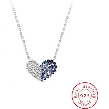 925 Sterling Silver Heart Love Pendant Necklace for Women