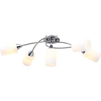 Torana – Luminaire Cône Blanc à Verre, 5 Ampoules E14