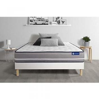 DreamFlex ACTILATEX 90x200 – Matelas Latex & Mémoire, 3 Zones, Sommier Blanc