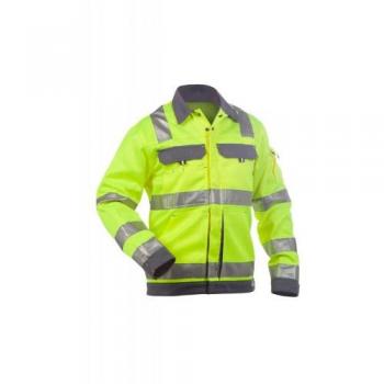 Dusseldorf Arbeitsjacke, Warnschutz, Neongelb/Grau, 2XL