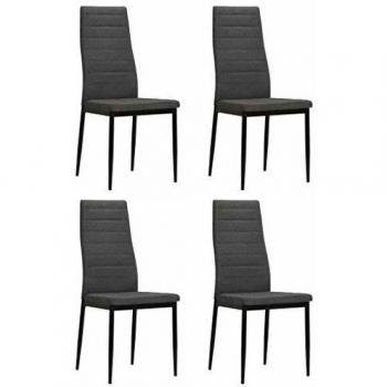 Dark Grey Fabric Dining Chair Set