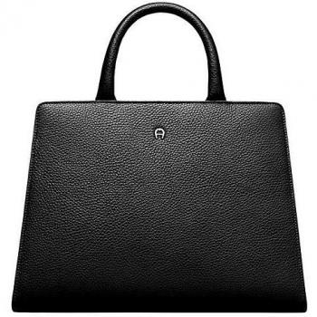 Aigner Cybi 33 cm Black Leather Tote Bag