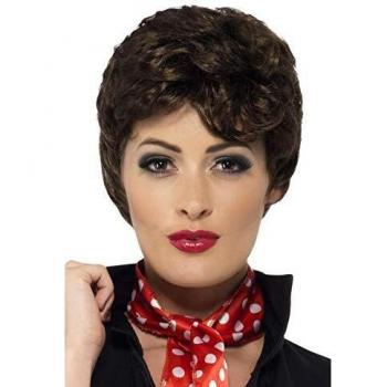 Parrucca Grease Rizzo Smiffys, Marrone, corta