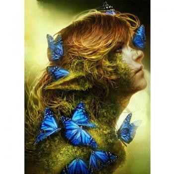 Mariposa Dorada 20x30 CM – Bordado de Diamante Infantil Mujer