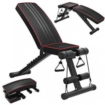 Ounuo Heimtrainingsbank – Schrägbank, verstellbar, elastisches Seil