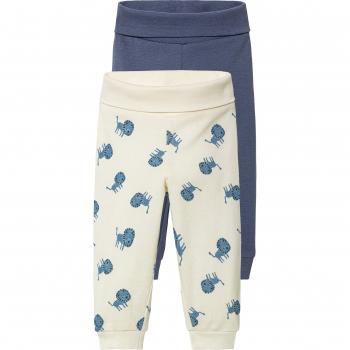 Lot de pantalons molletonnés bébé (0-2 mois, beige/bleu)