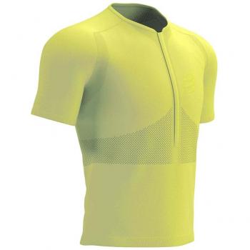 Compressport Trail Half-Zip Fitted Short Sleeve Top Uomo Verde Sheen