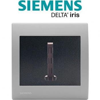 Prise Téléphone Delta Iris Gris avec Plaque Basic Argent