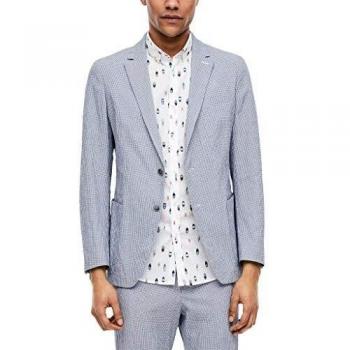 Blaues Check‑Muster Herren‑Jacke s.Oliver Black Label, Größe 44