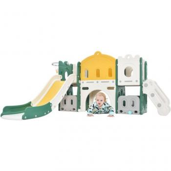 Redom Multifunzionale 6 in 1 Giocattolo da Arrampicata Bambini Scivolo Percorso Gioco Spazio Archiviazione HDPE Verde