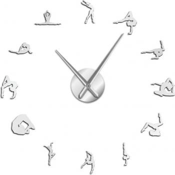 Girls Gymnastics Acrylic Mirror Clock