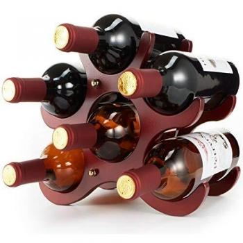 Tabletop Wine Racks, Wooden, 6-Bottle Capacity, Aiyufei Brown