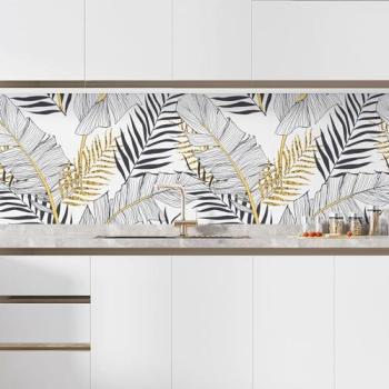 Feuilles de décor tropical Lumaléa, 70 × 105 cm, crédence adhésive