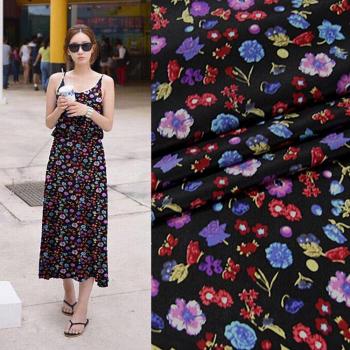 Floral Print Silk Crepe Fabric