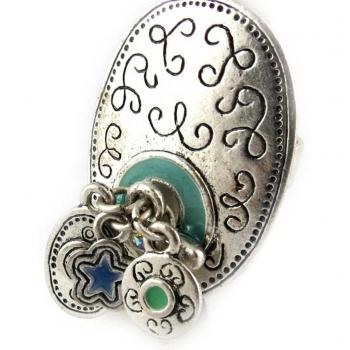 Blauer Oxana Designer-Ring aus Silber (E6555) – Les Trésors De Lily