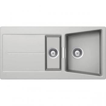 Lavello incasso 2 vasche e gocciolatoio reversibile 100x50 Smeg LC102AL colore alluminio