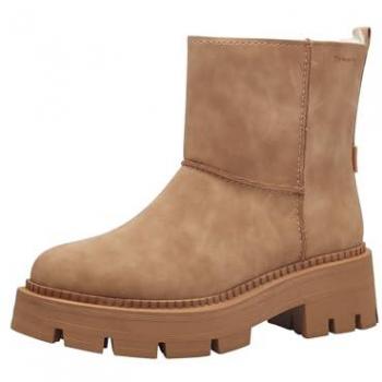 Tamaris Damen Winterstiefelette Vegan Duo-Tex flacher Absatz Braun 38