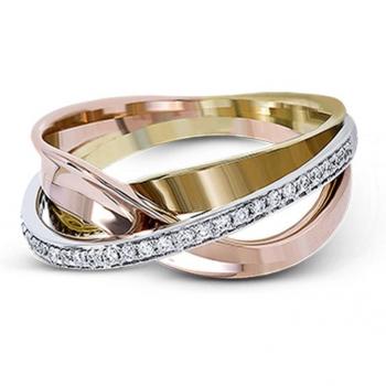 Anillo cruzado Huitan OL joyería versátil