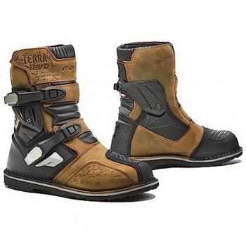 Bottes moto homologuées enfant Forma Terra Evo Low WP, imperméables, couleur brun, taille 44