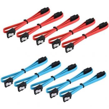5pcs 18-Inch High-Speed SATA Data Cable, 6.0 Gbps, Locking Latch