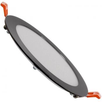 Downlight LED 12W Circolare SuperSlim Foro Ø 155mm Nero Lucido Bianco Naturale 4000K