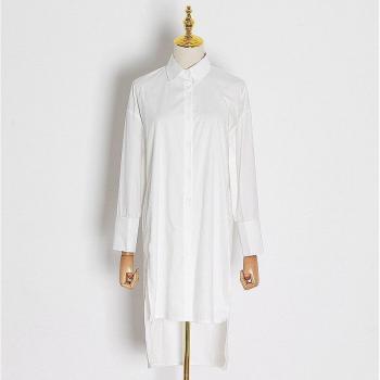 TWOTWINSTYLE Women's Spring White Side Split Shirt