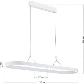 Orion Carrara White LED Pendant with CCT Adjustment