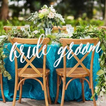 Accesorios para fotos de boda en espejo dorado