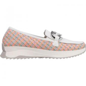Mocasín Rieker blanco y multicolor para mujer