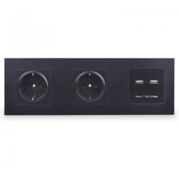COSWALL 16A EU Electrical Outlet with Dual USB