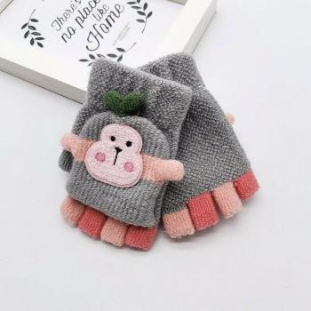 Warme Strickhandschuhe mit Affenmotiv