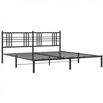 VIDAXL Giroletto con Testiera in Metallo Nero 200x200 cm  16802