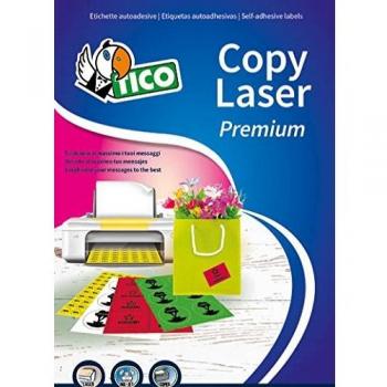 Etichette verde fluo con margini TICO Copy Laser 70x36 mm