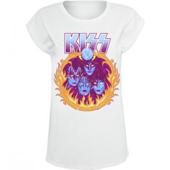 Kiss Creatures In Flames Lizenziertes XXL Weißes T-Shirt