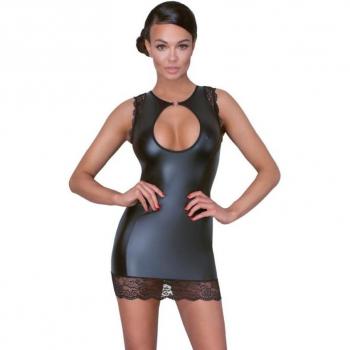 Cottelli Collection Robe Effet Cuir Mat et Dentelle Noire – Taille M 38