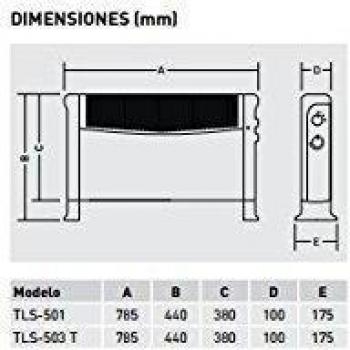 Soler & Palau TLS-501 calefactor eléctrico Interior Negro, Blanco 2000 W Convector